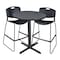 Cain Cain Caf e Table & Chair Sets, 36 W, 36 L, 42 H, Grey TCB36RNDGY4495BK - alternate 1